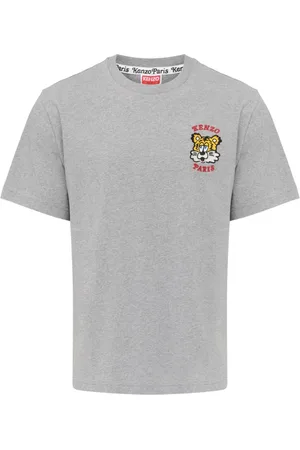 Kenzo Koszulki, Mężczyzna, Szary, S, Kolekcja Verdy Embroide T-shirt Moda