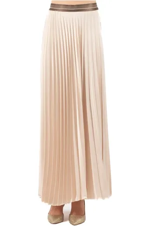 HANITA Spódnice, Kobieta, Biały, M, Elegancka Spódnica Plisowana
