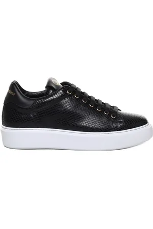 Giuliano Galiano Buty, Mężczyzna, Czarny, 41 EU, Sneakersy z Efektem Pytona Czarne