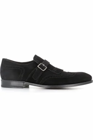 HENDERSON BARACCO Buty, Mężczyzna, Czarny, 43 EU, Zamsz, Czarne Zamszowe Buty z Frędzlami Brogue