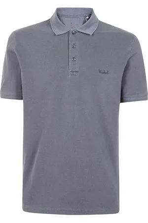 Woolrich Koszulki, Mężczyzna, Niebieski, L, Szary Polo z elastanem