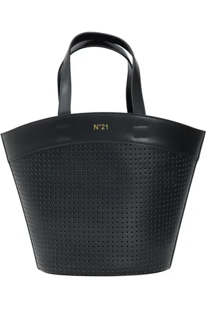 Nº21 Torebki, Kobieta, Czarny, ONE SIZE, Poliester, Czarna perforowana torba shopper