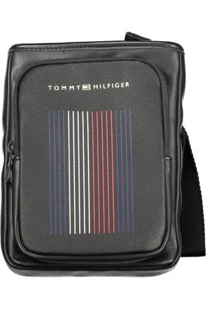 Tommy Hilfiger Torebki, Mężczyzna, Czarny, ONE SIZE, Len, Czarna Torba na Ramię | Materiał Polietylenowy