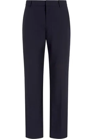 Emporio Armani Spodnie, Mężczyzna, Niebieski, L, Nylon, Spodnie Chino z Plakietką z Logo