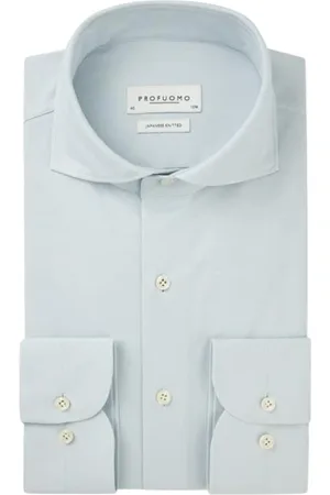Profuomo Koszule, Mężczyzna, Niebieski, L, Elegancka koszula bawełniana