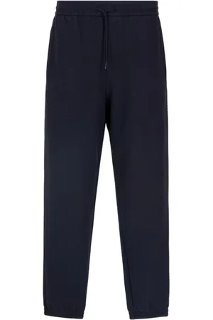 Emporio Armani Spodnie, Mężczyzna, Niebieski, M, Spodnie Jogger z nadrukiem Jacquard