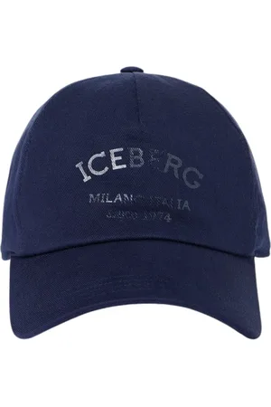 Iceberg Akcesoria, Mężczyzna, Niebieski, ONE SIZE, Niebieska Milano Italia Czapka baseballowa