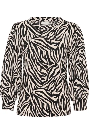 Kaffe Bluzki, Kobieta, Czarny, L, Poliester, Moonstruck/ Graphic Tee Top