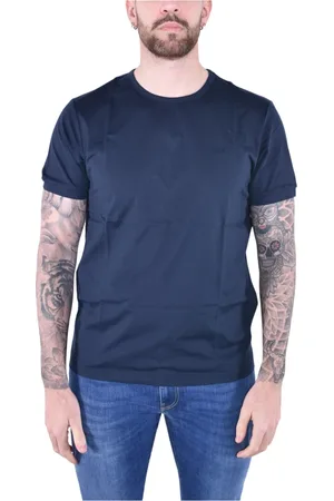 sun68 Koszulki, Mężczyzna, Niebieski, M, Bawełna, T-shirt z Mercerized Jersey Krótki Rękaw