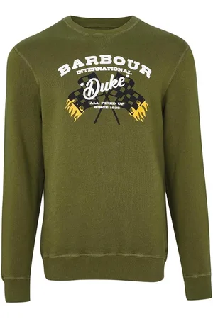 Barbour Bluzy, Mężczyzna, Zielony, XL, Bawełna, Vintage Zielona Bluza Famous Duke