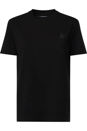 Golden Goose Koszulki, Kobieta, Czarny, XS, Bawełna, Regularny T-shirt