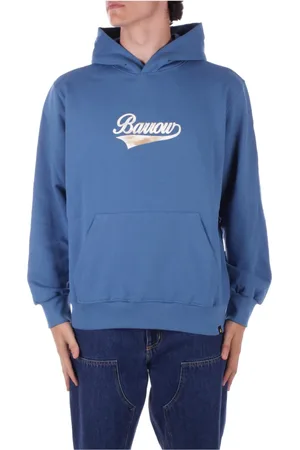 BARROW Bluzy, Mężczyzna, Niebieski, L, Bawełna, Logo Hoodie z Unikalną Kieszenią