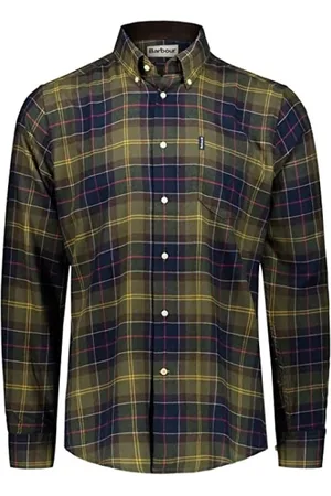Barbour Koszule, Mężczyzna, Zielony, 2XL, Bawełna, Zimowa koszula w kratę