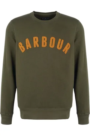 Barbour Bluzy, Mężczyzna, Zielony, XL, Bawełna, Bluza Klasyczna z Logo Vintage
