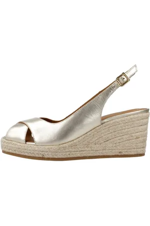 Geox Buty, Kobieta, Żółty, 37 EU, Skóra, Sandały na Koturnie Panarea