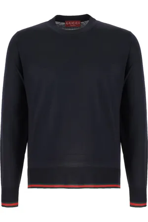 Gucci Swetry, Mężczyzna, Niebieski, M, Wełna, Maglieria Okrągły Sweter