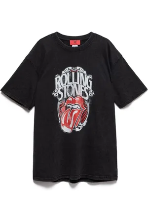 ANIYE BY Koszulki, Kobieta, Czarny, M, Bawełna, Koszulka bawełniana z vintage`owym logo Rolling Stones