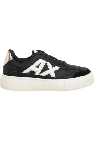 Armani Exchange Buty, Kobieta, Czarny, 39 EU, Poliester, Sneakersy na sznurówki