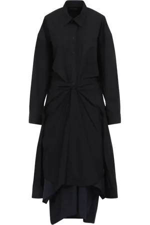 Balenciaga Sukienki, Kobieta, Czarny, S, Bawełna, Czarna bawełniana koszula