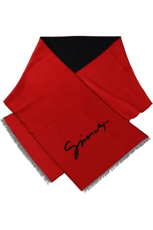 Givenchy Akcesoria, Mężczyzna, Czerwony, ONE SIZE, Wełna, Wełniany szal z logo