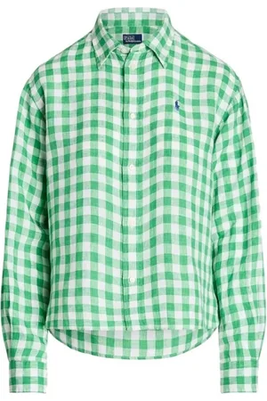 Ralph Lauren Bluzki, Kobieta, Wielobarwność, S, Len, Koszula lniana w kratę