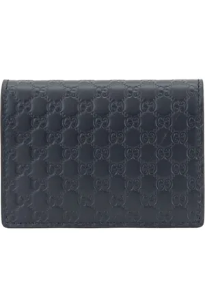 Gucci Akcesoria, Mężczyzna, Niebieski, ONE SIZE, Skóra, Portfel z automatycznym zatrzaskiem