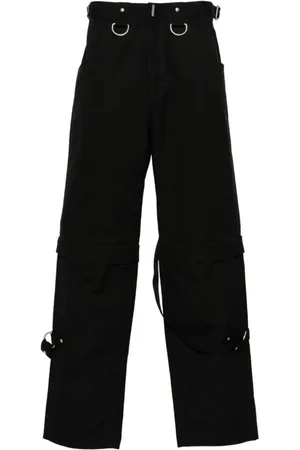 Givenchy Spodnie, Mężczyzna, Czarny, L, Bawełna, Czarne bawełniane spodnie z detalami z ćwieków