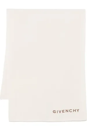 Givenchy Akcesoria, Kobieta, Beżowy, ONE SIZE, Wełna, Szalik z haftowanym logo 4G