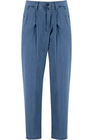 Aspesi Spodnie, Kobieta, Niebieski, S, Bawełna, Spodnie Slim-fit