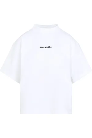 Balenciaga Koszulki, Kobieta, Biały, M, Bawełna, Krótki T-Shirt