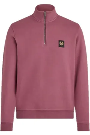 Belstaff Bluzy, Mężczyzna, Czerwony, M, Bawełna, Bluza z krótkim zamkiem