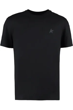 Golden Goose Koszulki, Mężczyzna, Czarny, L, Bawełna, T-shirt z prążkowanymi brzegami