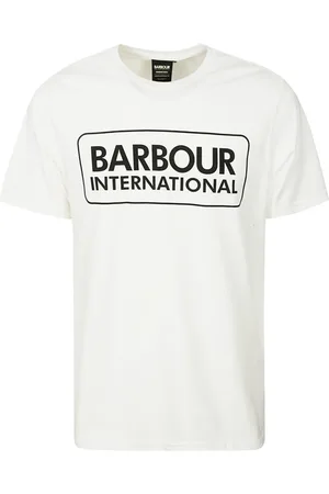Barbour Koszulki, Mężczyzna, Biały, S, Bawełna, Bawełniana Koszulka z Logo