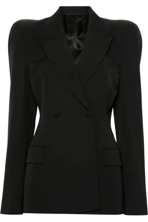 Balenciaga Kurtki, Kobieta, Czarny, L, Wełna, Czarna wełniana marynarka