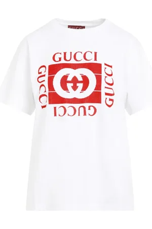 Gucci Koszulki, Kobieta, Biały, S, Bawełna, Ancora G Loved T-shirt