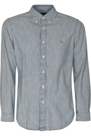 Ralph Lauren Koszule, Mężczyzna, Niebieski, XL, Denim, Chambray Denim Sport Shirt