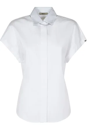HERNO Bluzki, Kobieta, Biały, S, Bawełna, Top