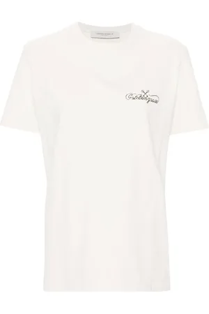 Golden Goose Koszulki, Kobieta, Biały, S, Bawełna, Nero Aw 24 T-Shirt Cotton Logo