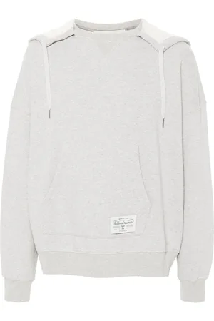 Golden Goose Bluzy, Mężczyzna, Szary, S, Bawełna, Bluza z kapturem z efektem melanżu i nadrukiem hasła