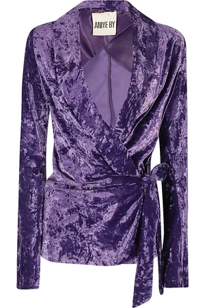 ANIYE BY Kurtki, Kobieta, Fioletowy, 2XS, Elegancki Blazer z Zawiązaniem