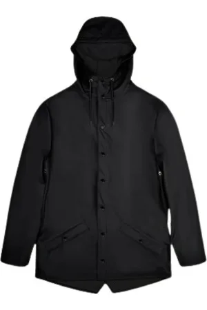 Rains Kurtki, Kobieta, Czarny, M, Poliester, Współczesna Unisex Wodoodporna Kurtka