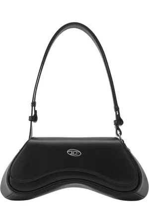 Diesel Torebki, Kobieta, Czarny, ONE SIZE, Czarna Torba z Logo na Przodzie