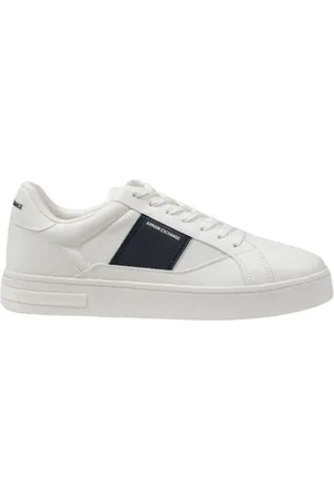 Armani Exchange Buty, Mężczyzna, Biały, 40 1/2 EU, Poliester, Kolekcja Sneakersów z Poliestru