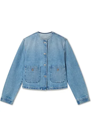 Axel Arigato Kurtki, Kobieta, Niebieski, XS, Bawełna, Deia Collarless Jacket
