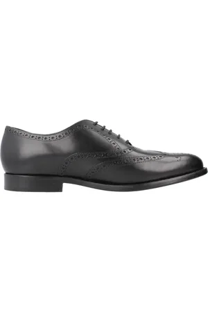 Geox Buty, Mężczyzna, Czarny, 43 EU, Skóra, Stylowe sznurowane buty Hampstead