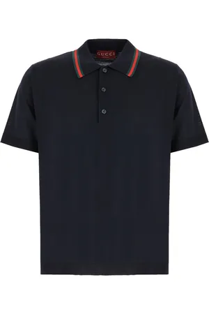 Gucci Koszulki, Mężczyzna, Niebieski, M, Wełna, Klasyczna koszulka polo