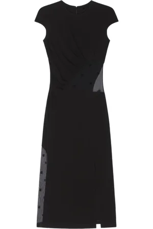 Givenchy Sukienki, Kobieta, Czarny, S, Czarna asymetryczna sukienka z plumetis