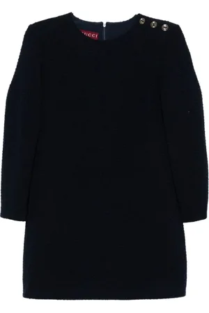 Gucci Sukienki, Kobieta, Niebieski, M, Sukienka z mieszanki wełny bouclé