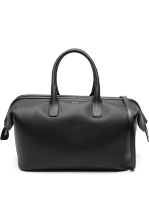 Bally Torebki, Kobieta, Czarny, ONE SIZE, Skóra, Czarna skórzana torebka z wytłoczonym logo