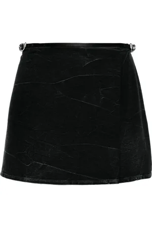 Givenchy Spódnice, Kobieta, Czarny, M, Bawełna, Czarna bawełniana spódnica jeansowa